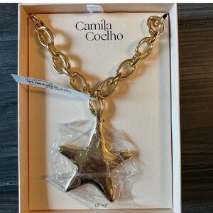 Tik tok viral Hard to find! Camila Coelho Gold Star pendant Chain Necklace. NWT